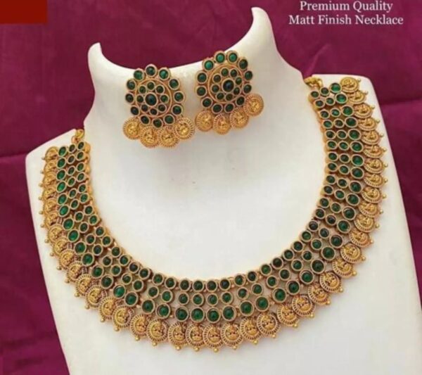 Indian Gold Plated Bollywood Style Necklace Choker Green Jewelry Set