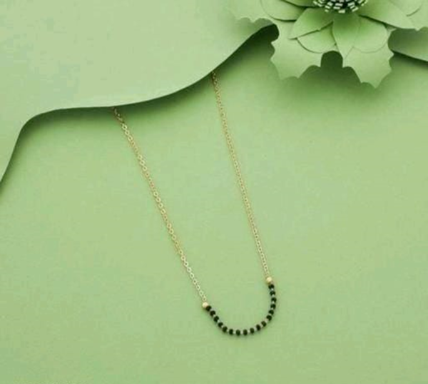 Gold Plated Indian Bollywood Style Necklace Mangalsutra Chain Black Jewelry Set - Image 8