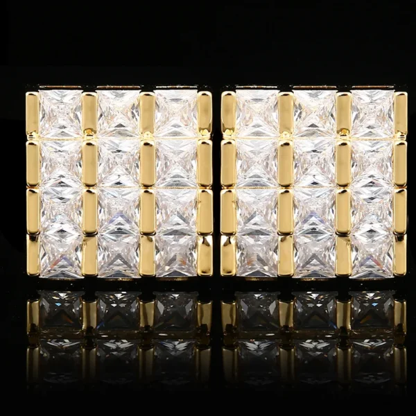 Square Luxury Zircon Men's Cufflinks Rhinestones French Shirts Cuffs Buttons Men and Women's Business Dresses Wedding Cuff Links