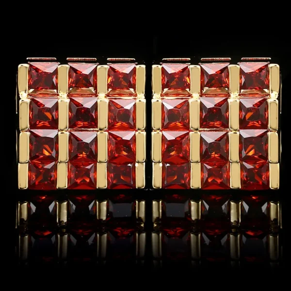 Square Luxury Zircon Men's Cufflinks Rhinestones French Shirts Cuffs Buttons Men and Women's Business Dresses Wedding Cuff Links - Image 4