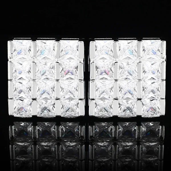Square Luxury Zircon Men's Cufflinks Rhinestones French Shirts Cuffs Buttons Men and Women's Business Dresses Wedding Cuff Links - Image 5