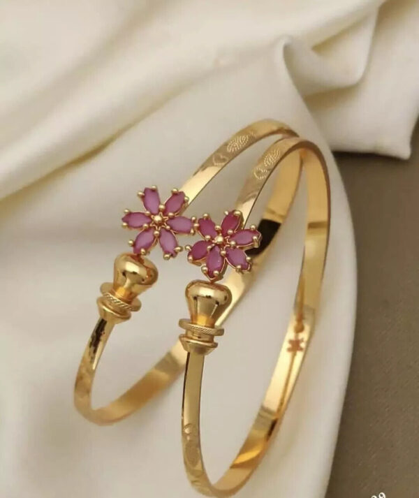 Gold Plated Indian Bollywood Style Red Bangle Bracelet Designer Jewelry Set