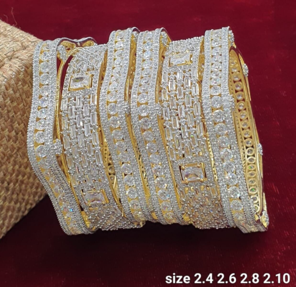Indian Gold Plated Bollywood Style CZ Bridal Set Of 6 Size Bangles Jewelry Set