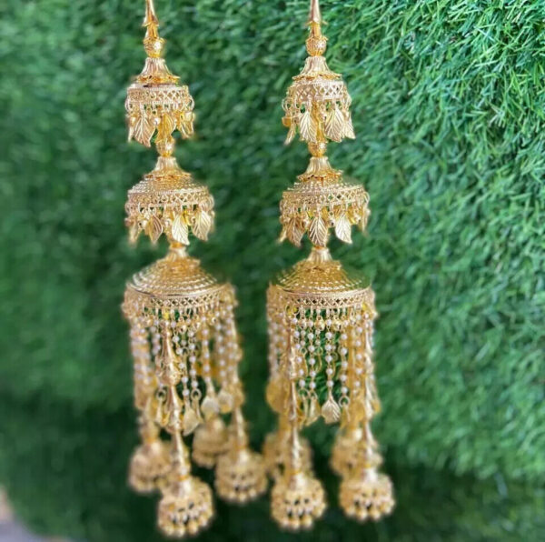 Indian Bollywood Style Gold Plated Chura Chuda Bridal Kalire Wedding Jewelry Set - Image 3