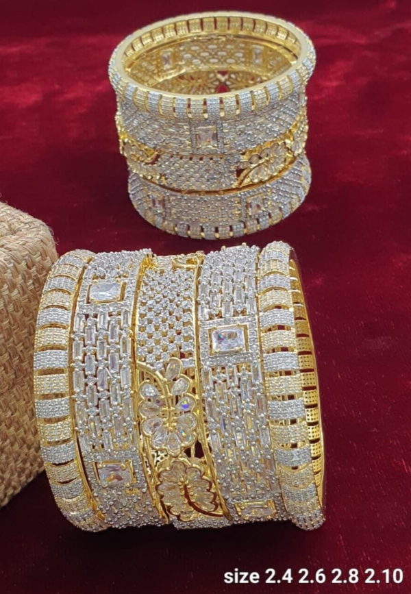 Indian Gold Plated Bollywood Style CZ Bridal Set Of 10 Bangles Jewelry Set