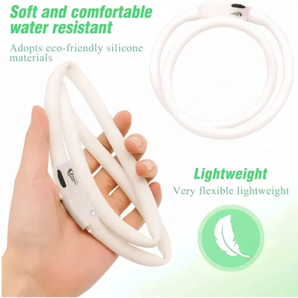 Dog New Led Luminous Collar 4 Flashing Modes Glowing Silicone Colorful Collar , For Pet Dogs Cat Light Safety Walking at Night - Image 5
