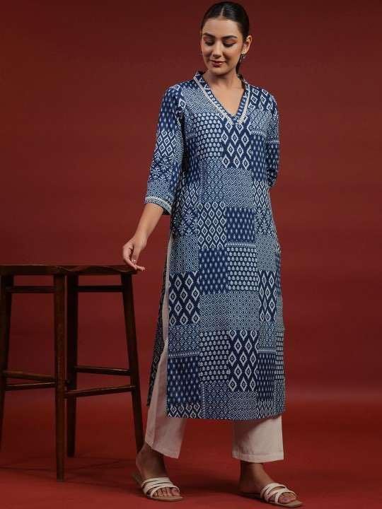 vivajewels Women's Rayon Printed Straight Kurti with Pant Set - Image 3