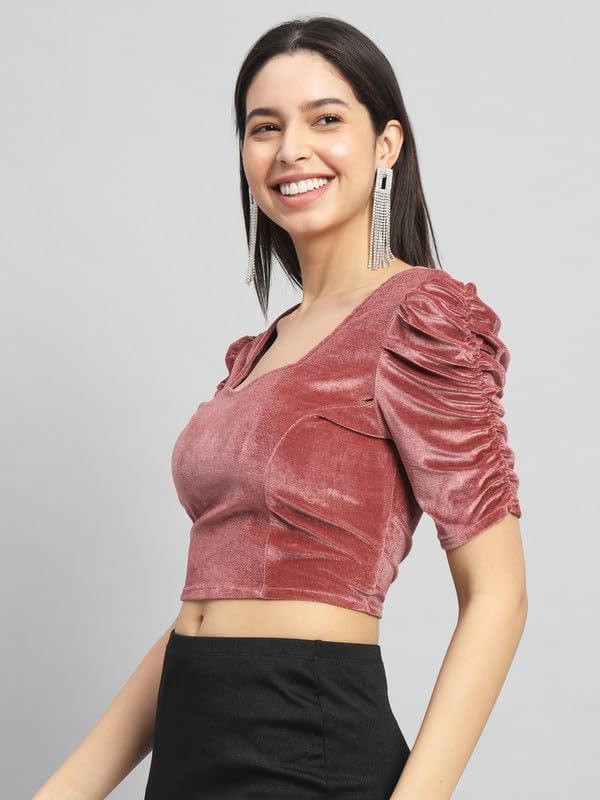 Vivajewels1 Readymade Party Blouse for Women | Shiny Velvet Puff Sleeves Stylish Outfit XX-Large - Image 7