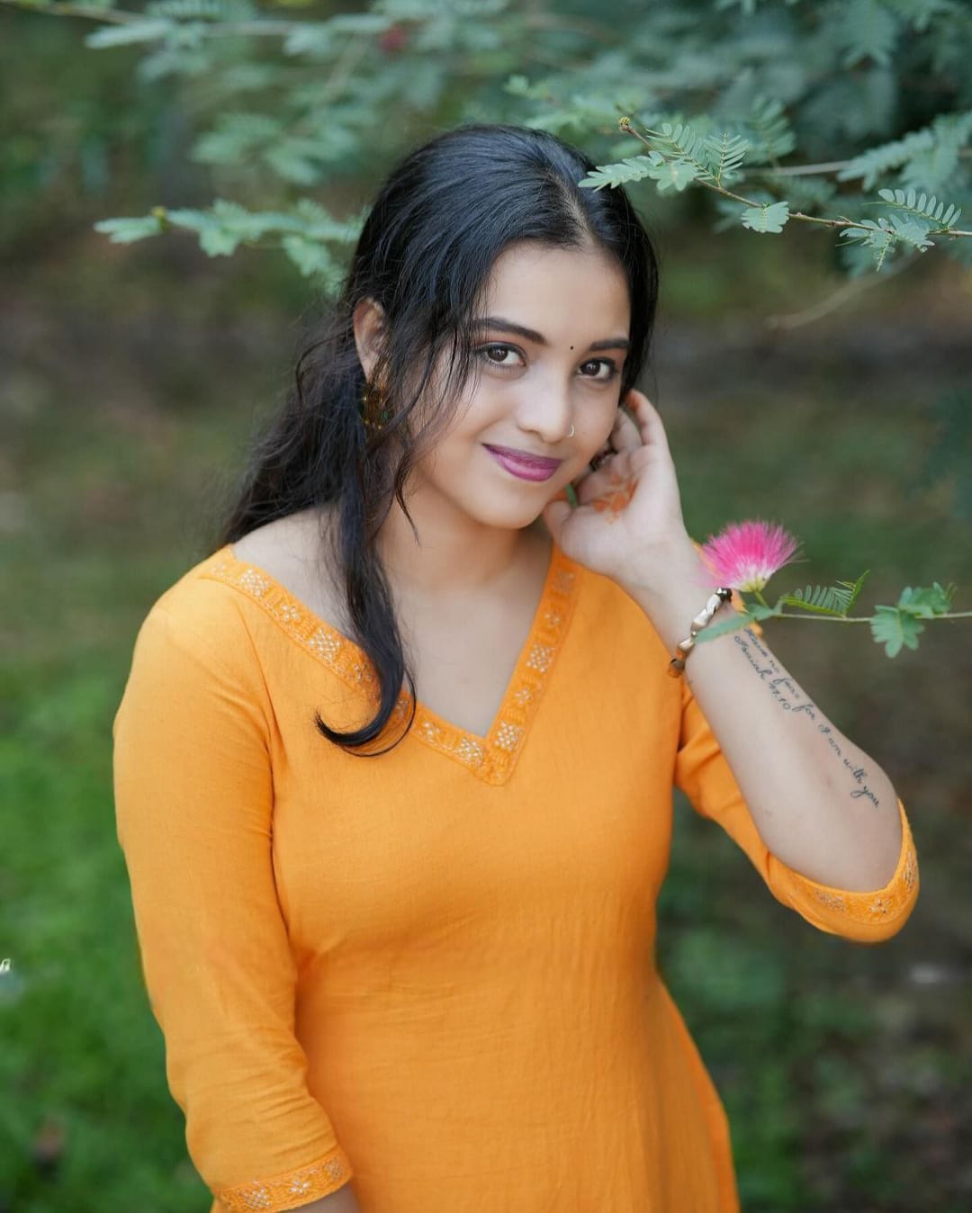 Designer Women's Wear Yellow Cotton Kurta Kurti Pant Set with Dupatta | Indian Women Outfit - Image 2