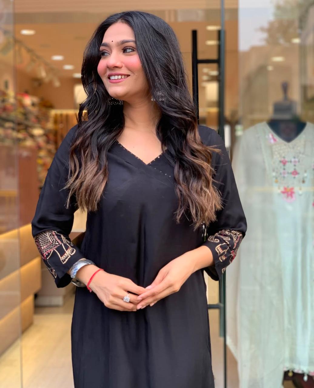 Indian rayon Cotton Kurta Set with Pant – Women’s Ethnic Designer Kurti Tunic Top Wear. - Image 7