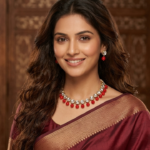 Viva Jewels Radiant Red & Kundan Statement Choker Set – Handcrafted Traditional Necklace with Clear Kundan Polki Accents and Vibrant Red Bead Droplets