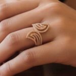 Viva Jewels Elegant Rose Gold-Plated Winged Statement Ring – Contemporary Double-Wing Wrap Ring with Micro-Pave American Diamonds