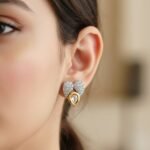 Viva Jewels Regal Cream Floral Kundan Studs – Handcrafted Gold-Plated Oversized Ear Studs with Intricate Enamel Detailing and Pearl Border