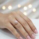 Viva Jewels Radiant Rose-Gold Halo Promise Ring – Brilliant-Cut Solitaire Cubic Zirconia Ring with Micro-Pavé Border for Women