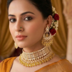 Viva Jewels Sun-Kissed Yellow & Gold Kundan Choker Set – Premium Brass-Based Handcrafted Necklace with Citrine-Toned Droplets and Matching Statement Earrings