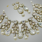 White Brass Premium & Elegant Necklace & Earring Set For Women