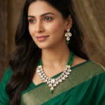 Viva Jewels Regal Emerald-Green Kundan Choker Set – Gold-Plated Necklace with Matching Statement Earrings
